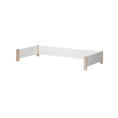Manis-h Rear fall protection + head and footboard 120 cm x 200 cm Snow White with beech post