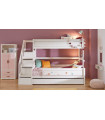 Lifetime Kidsrooms bunk bed Family 120/140x200 with staircase and deluxe slatted frame White