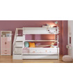 Lifetime Kidsrooms Etagenbett Family 120/140x200 mit Treppe und Deluxe Lattenrost Weiss