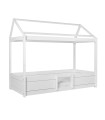 Lifetime 4 en 1 lit de maison pour toit en tissu avec sommier, blanc