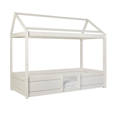 Lifetime 4 en 1 lit de maison avec sommier Luxe, whitewash