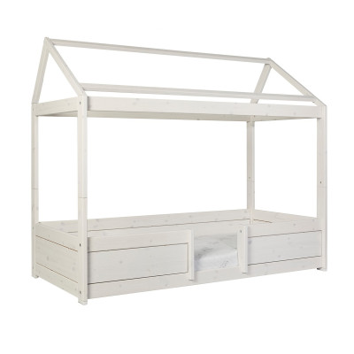 Lifetime 4 in 1 bed for fabric roof with Deluxe Slatted Frame Whitewash
