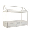 Lifetime 4 in 1 bed for fabric roof with Deluxe Slatted Frame Whitewash