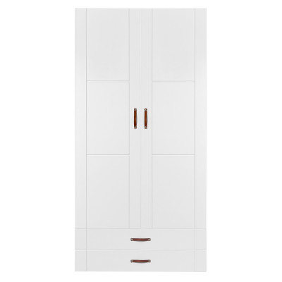 Portes courtes Lifetime + 2 grands tiroirs 100 cm blanc