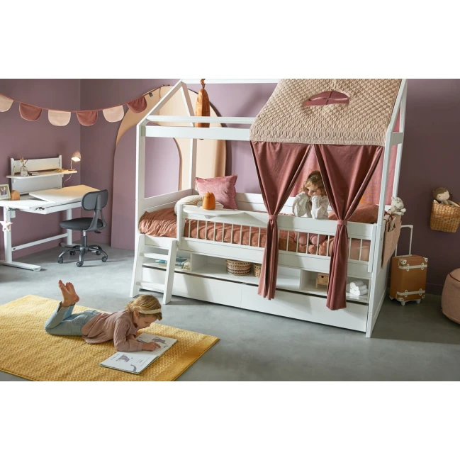 Lifetime bunk bed Sunset Dreams 90 x 200 cm with large bed box and roller floor white