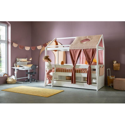 Lifetime bunk bed Sunset Dreams 90 x 200 cm with large bed box and roller floor white