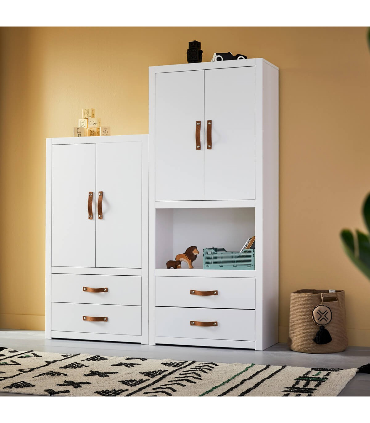 Lifetime loft bed with stairs, drawers and deluxe slatted frame white