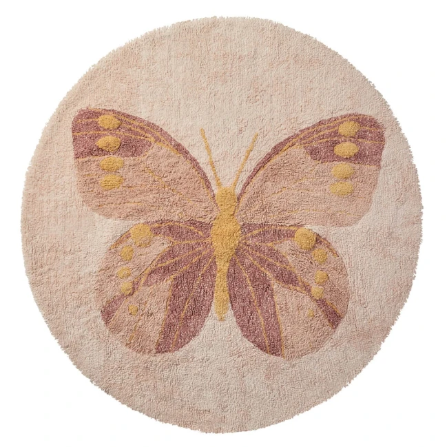 Lifetime round carpet - Butterflies 130 cm