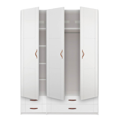 Lifetime cabinet 150 cm with 3 doors and 4 drawers white