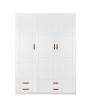 Lifetime cabinet 150 cm with 3 doors and 4 drawers whitewash