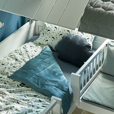 Coin de lit cabine Lifetime avec banc et cadre à lattes de luxe - Ocean Life blanc