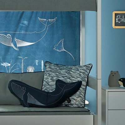 Coin de lit cabine Lifetime avec banc et cadre à lattes de luxe - Ocean Life blanc