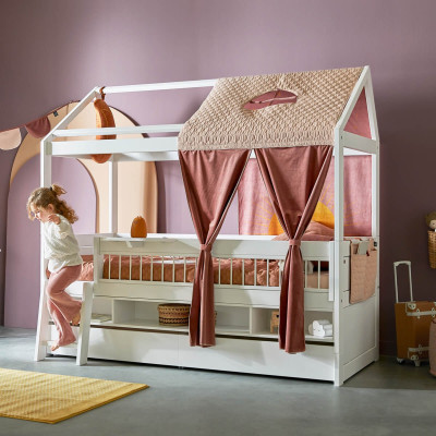 Lifetime bunk bed Sunset Dreams 90 x 200 cm with large bed box and deluxe slatted frame white