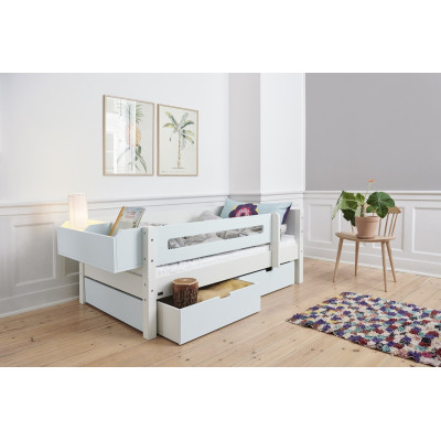 Manis-h cot 90 x 200 cm Snow White / Azur Mint with beech post