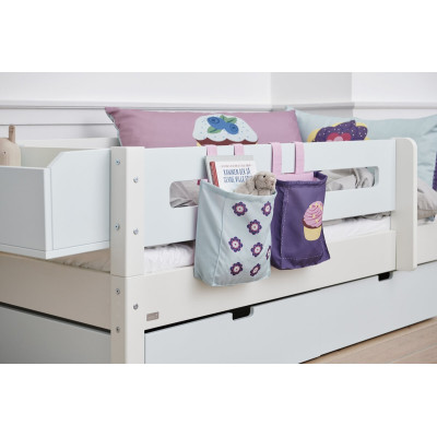 Manis-h cot 90 x 200 cm Snow White / Azur Mint with beech post
