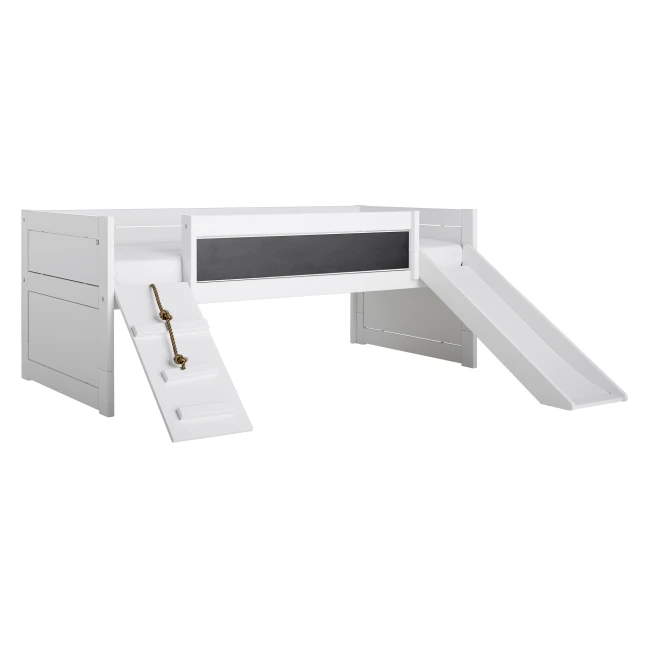 Letto a castello Lifetime Climb & Slide Kombi 1 con struttura a doghe Deluxe bianca