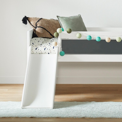 Letto a castello Lifetime Climb & Slide Kombi 1 con struttura a doghe Deluxe bianca