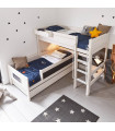 Lifetime medium loft bed Space Dream with roller floor and base bed whitewash
