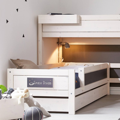 Lifetime medium loft bed Space Dream with roller floor and base bed whitewash