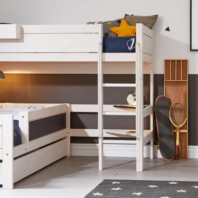 Lifetime medium loft bed Space Dream with roller floor and base bed whitewash