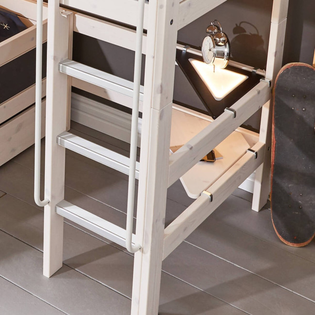 Lifetime Mittel Hochbett Space Dream mit Rollboden und Basisbett whitewash