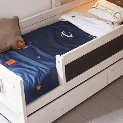 Letto a soppalco medio Lifetime Space Dream con pavimento a rullo e letto di base imbiancato