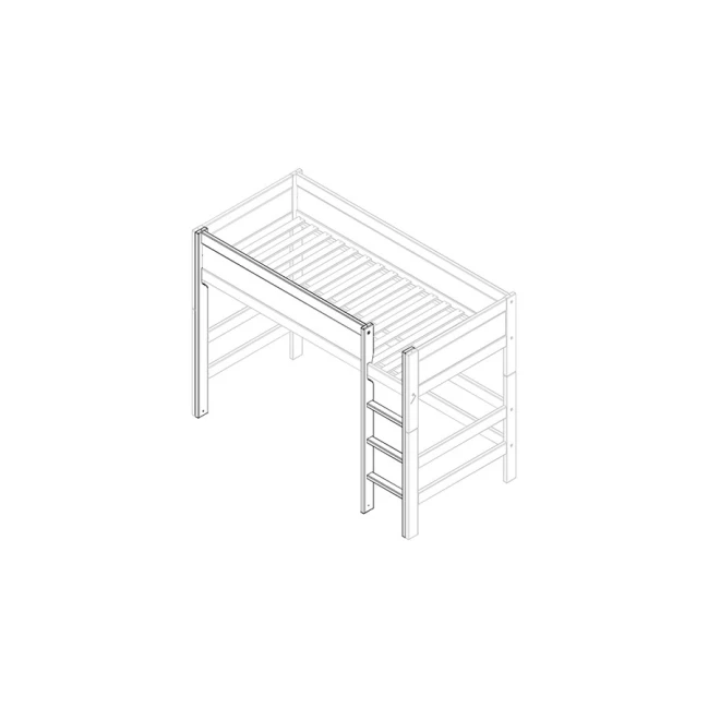 SEITENTEILE+GERADE LEITER FÜR MITTEL HOCHBETT Weiss