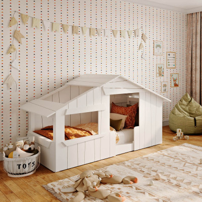 Mathy by Bols letto singolo Capanne Montessori 90 cm, bianco