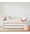 Lit superposé Lifetime  Kombo 1 - 90x200 avec lit d’invité et tiroir, cadre à lattes de luxe en blanc