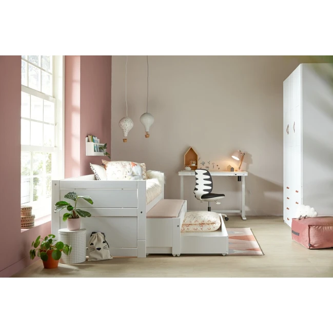 copy of Letto a castello Lifetime 90x200 con letto per gli ospiti e cassetto, struttura a doghe deluxe in bianco