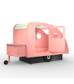 Mathy by Bols Caravan Bed Caravan with Trailer Hitch and Chest Very light pink