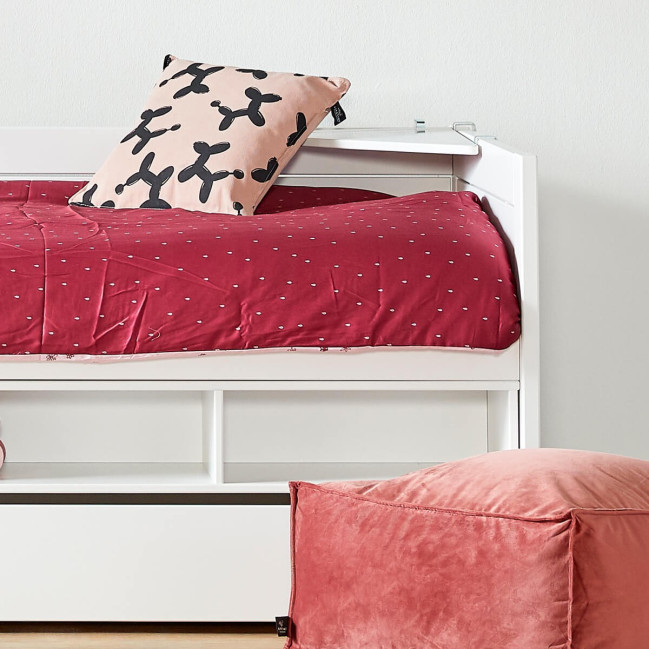 Lifetime Cabin Bed with Storage Module & Deluxe Slatted Base - White