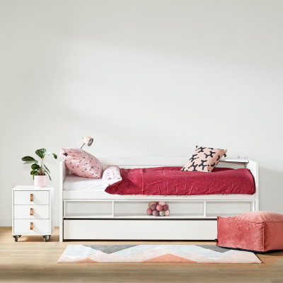 Lifetime Cabin Bed with Storage Module & Deluxe Slatted Base - White