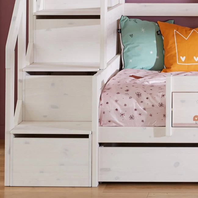 copy of Lifetime Family letto a castello 90/90 con scale e struttura a doghe deluxe bianca