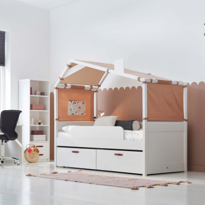 Lifetime Cool Kids Lit cabane KOMBO 1 avec armoire, étagère et bureau Rainbow blanc