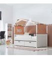 Lifetime Cool Kids Lit cabane KOMBO 1 avec armoire, étagère et bureau Rainbow blanc