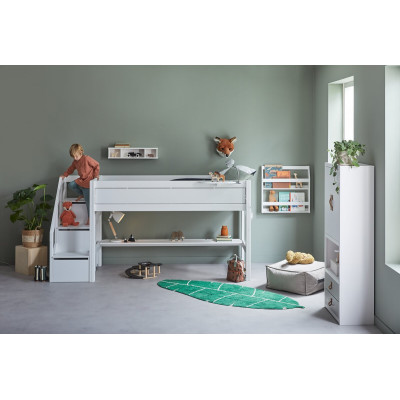 copy of Lifetime Kidsrooms Half-height bed with stairs and deluxe slatted frame 128 x 257 x 102 cm white