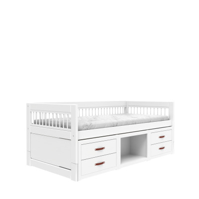 Lifetime cabin bed with drawers and storage Breeze 90 x 200 with slatted base standard white