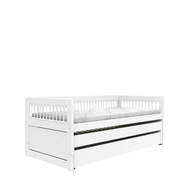 Letto a soppalco Lifetime con letto per gli ospiti e cassetto Breeze 90 x 200 cm telaio a doghe standard bianco