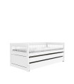 Lifetime Kojenbett mit Gästebett und Schublade Breeze 90 x 200 cm, Roll-Lattenrost weiss