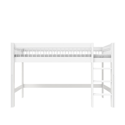 Lifetime semi high bed with straight ladder Breeze 90 x 200 cm, slatted base standard white