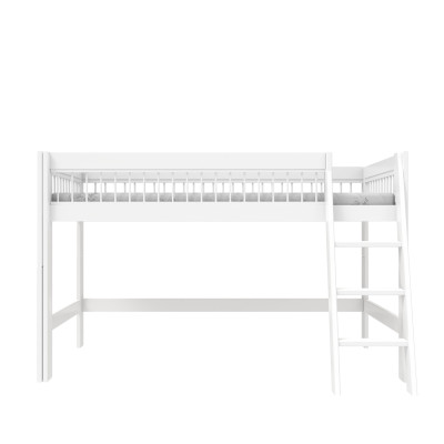 Letto semi alto con scaletta inclinata Lifetime Breeze 90 x 200 cm telaio a doghe standard bianco