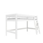 Lifetime semi high bed with slanted ladder Breeze 90 x 200 cm, slatted base standard white