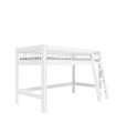 Lifetime semi high bed with slanted ladder Breeze 90 x 200 cm, slatted base standard white