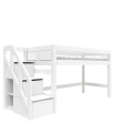 Lifetime semi high bed with stepladder Breeze 90 x 200 cm, slatted base deluxe white