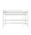 Lifetime lit mezzanine bas avec échelle droite Breeze 90 x 200 cm, sommier standard blanc