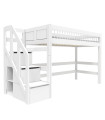 Lifetime low loft bed with stepladder, Breeze 90 x 200 cm, slatted base standard white