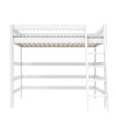 Letto a soppalco con scaletta inclinata Lifetime Breeze 90 x 200 cm telaio a doghe deluxe bianco