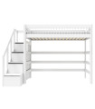 Lifetime High bed with stepladder Breeze 90 x 200 cm, slatted base deluxe white