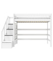 Lifetime lit mezzanine avec escabeau Breeze 90 x 200 cm, sommier deluxe blanc